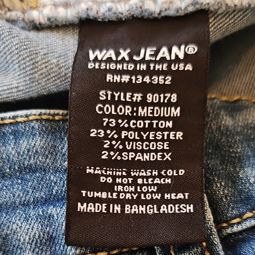 Wax Jean Skinny Distressed - Mid-Rise 4 Button Fly Jeans - Picture 6 of 10